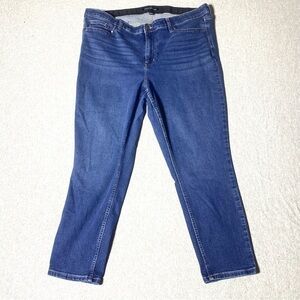 Calvin Klein Skinny Jeans Women's 20W Blue Crop Capri Stretch High Rise Denim